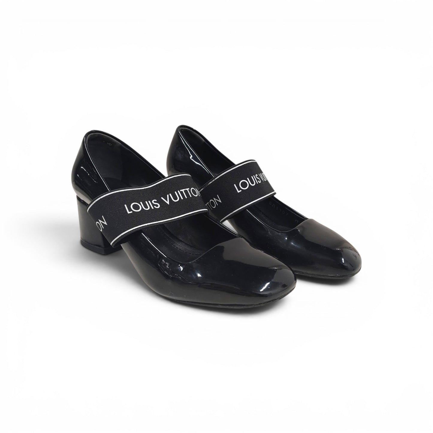 LOUIS VUITTON Pumps Size 35 Lady's Black BR1107 Rank B