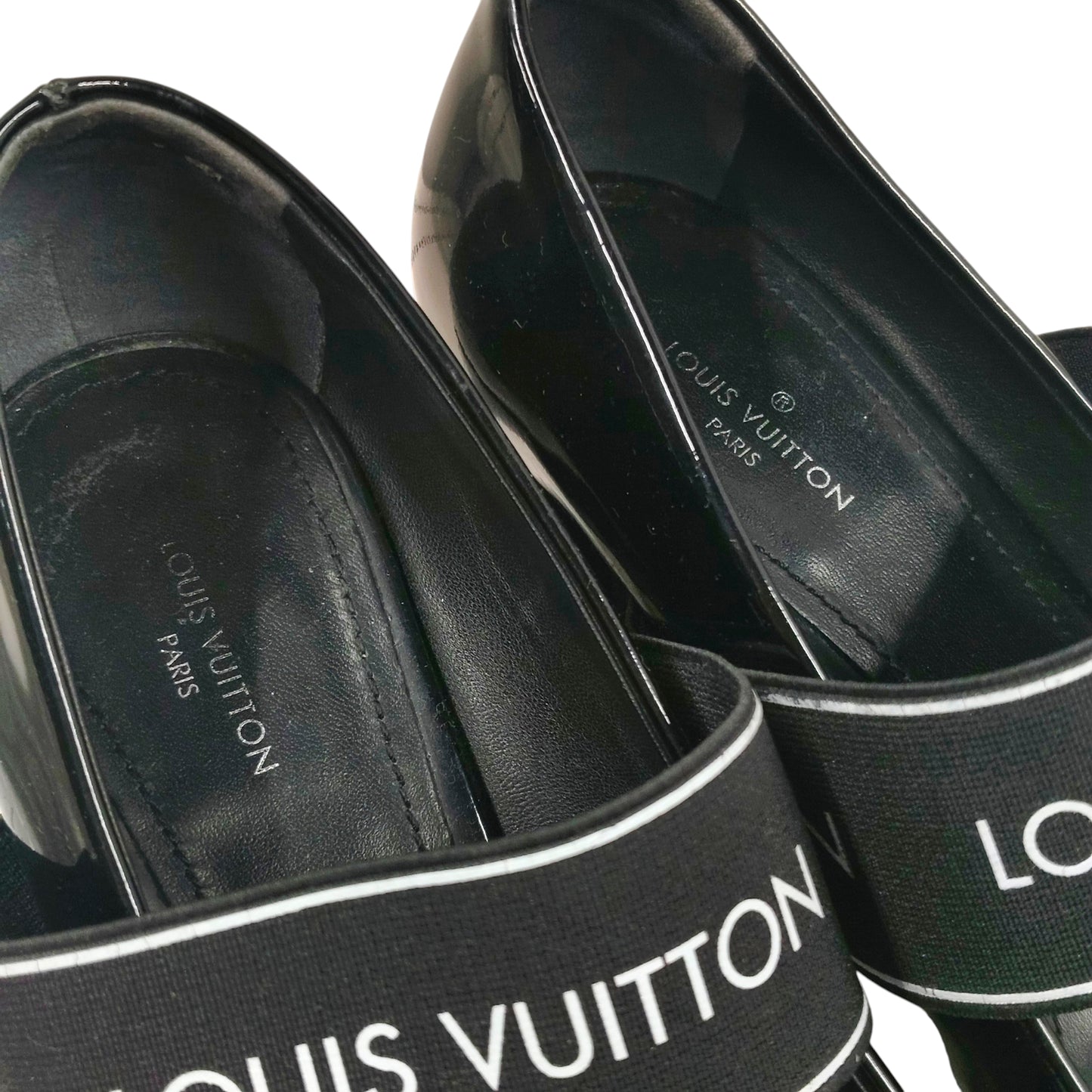 LOUIS VUITTON Pumps Size 35 Lady's Black BR1107 Rank B
