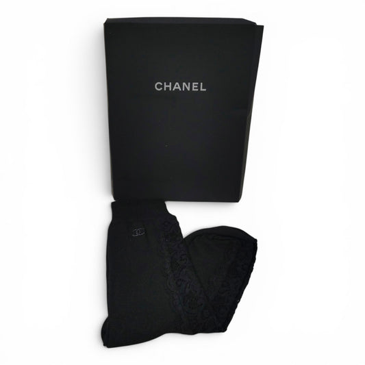 CHANEL Socks Black Rank B