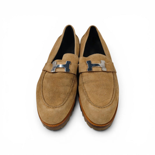HERMES Leather Shoes Size 35 Lady's Brown 222252Z Rank B *Stain*