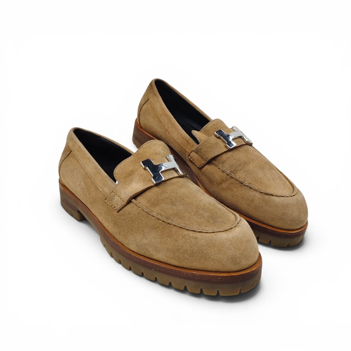 HERMES Leather Shoes Size 35 Lady's Brown 222252Z Rank B *Stain*