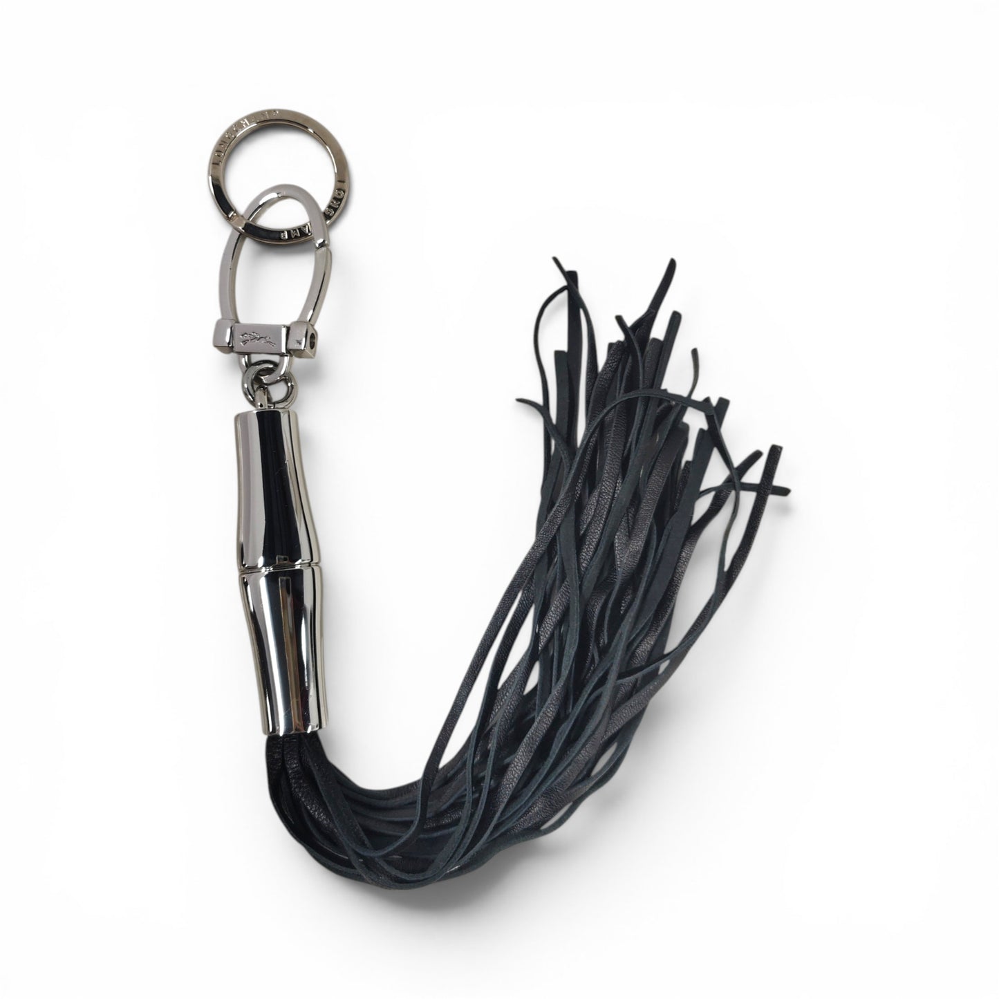 LONGCHAMP Key Ring Silver/Black Rank B