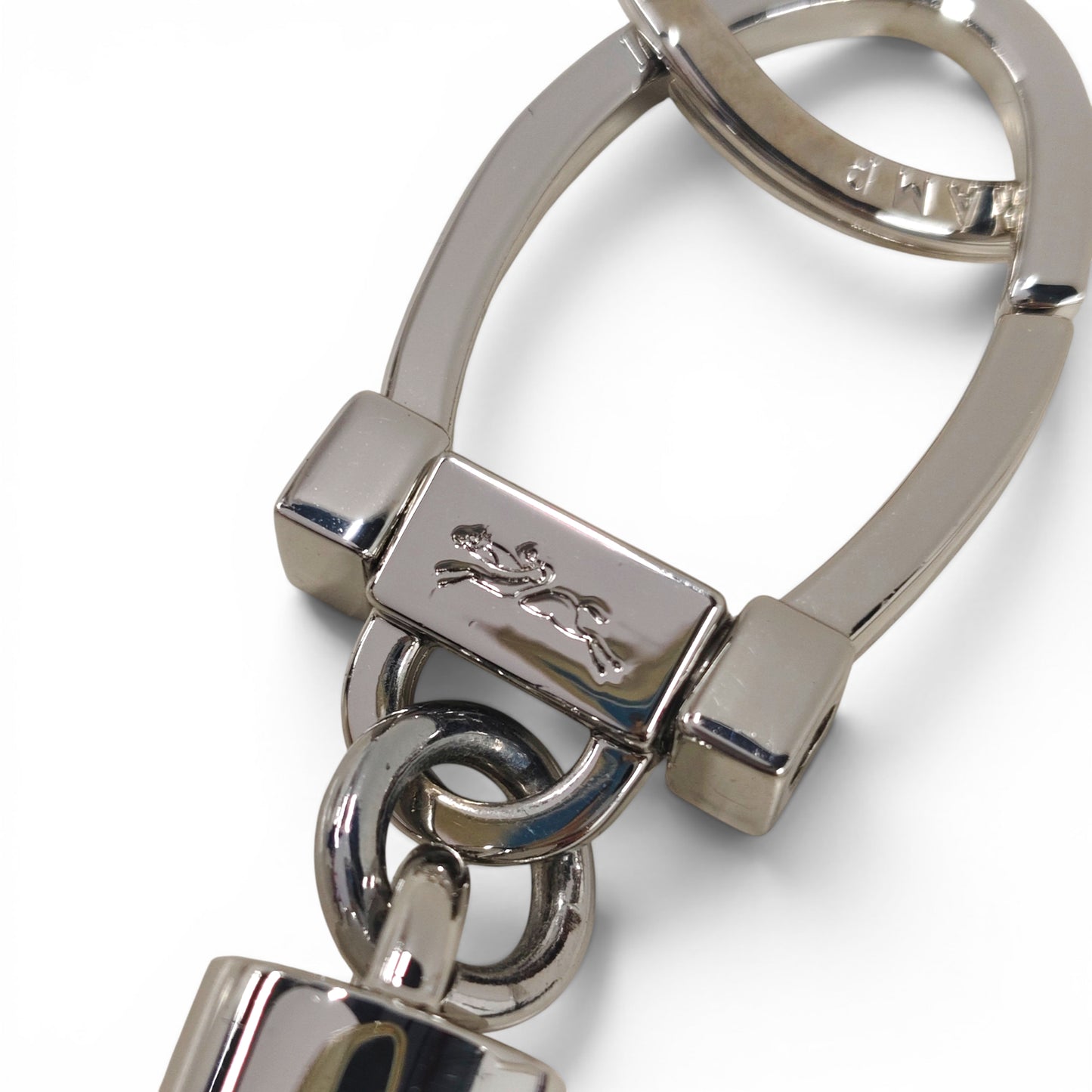 LONGCHAMP Key Ring Silver/Black Rank B