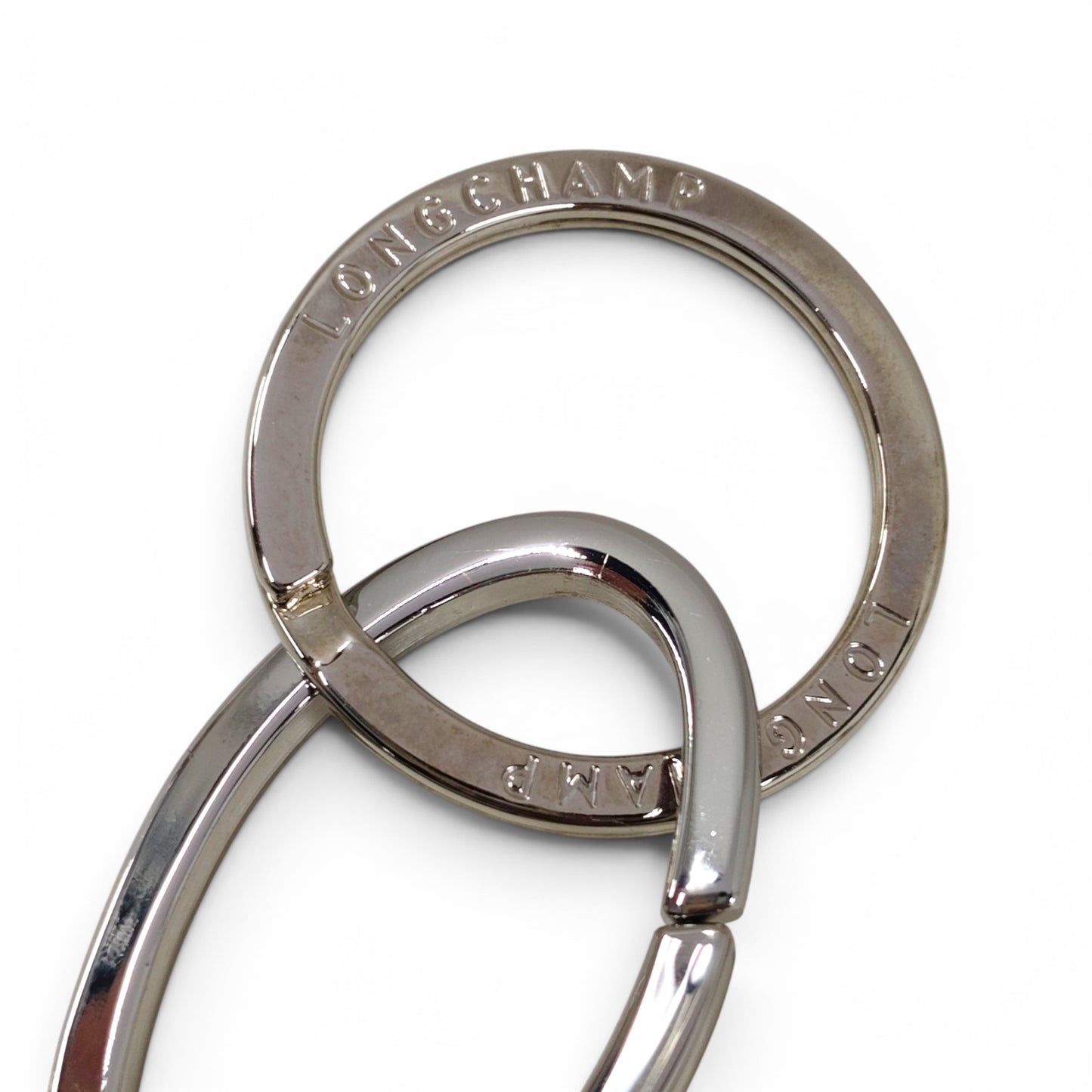 LONGCHAMP Key Ring Silver/Black Rank B