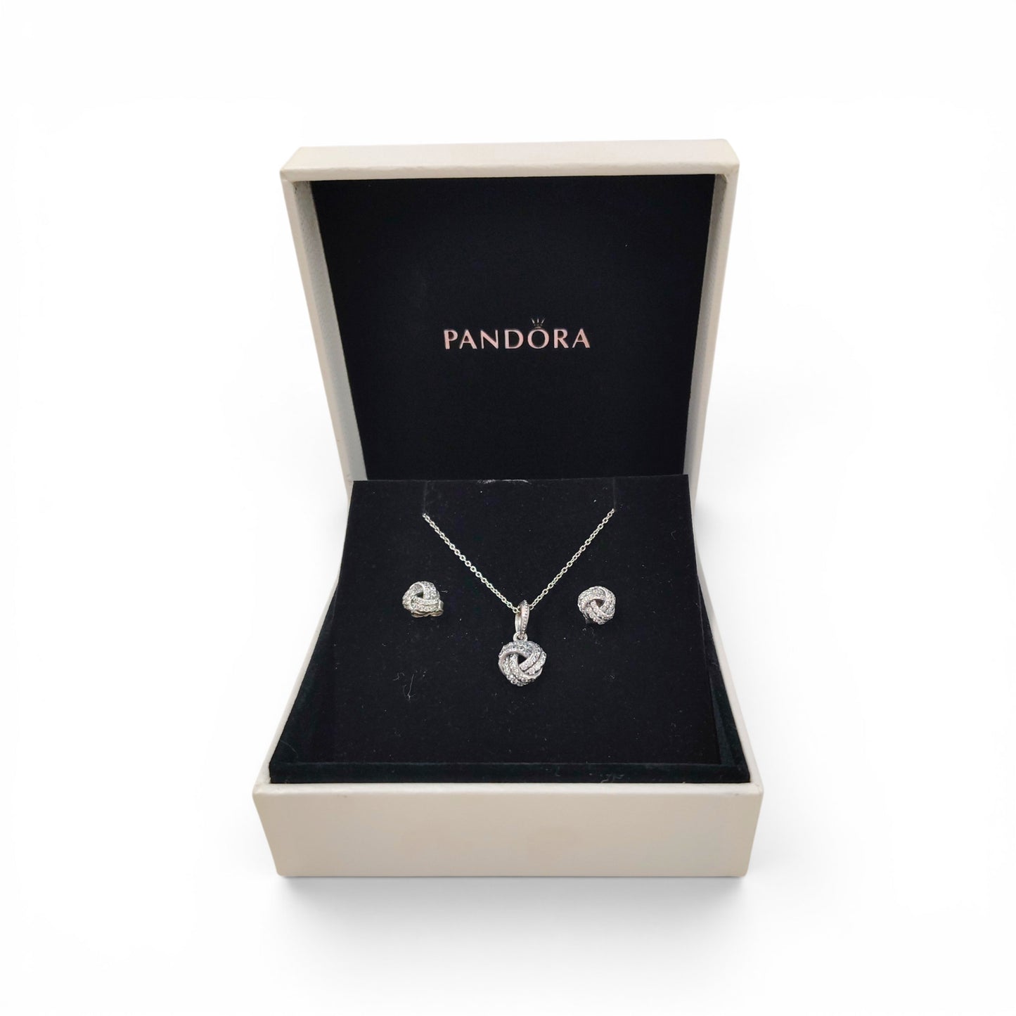 PANDORA Necklace Silver With Earring Rank B