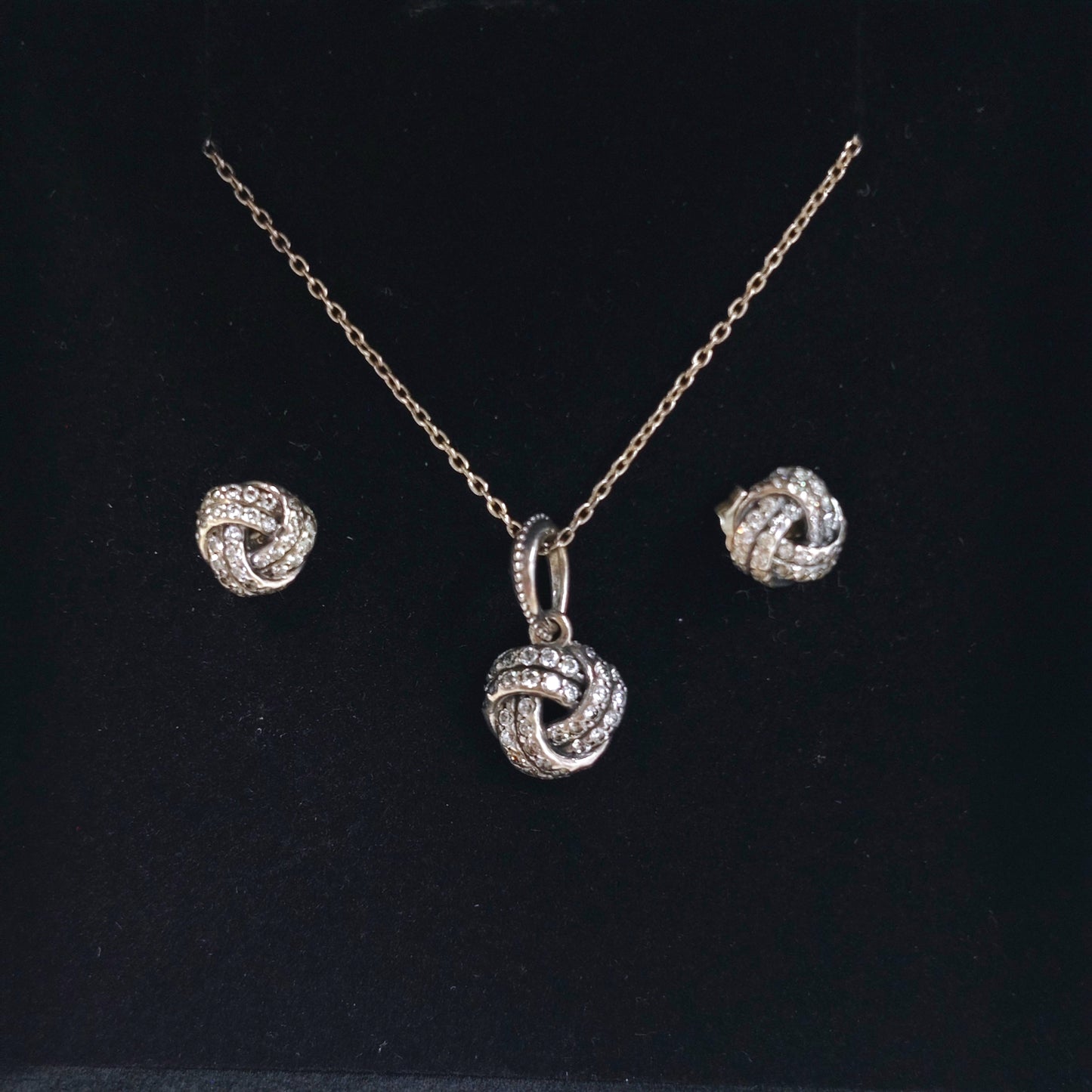 PANDORA Necklace Silver With Earring Rank B