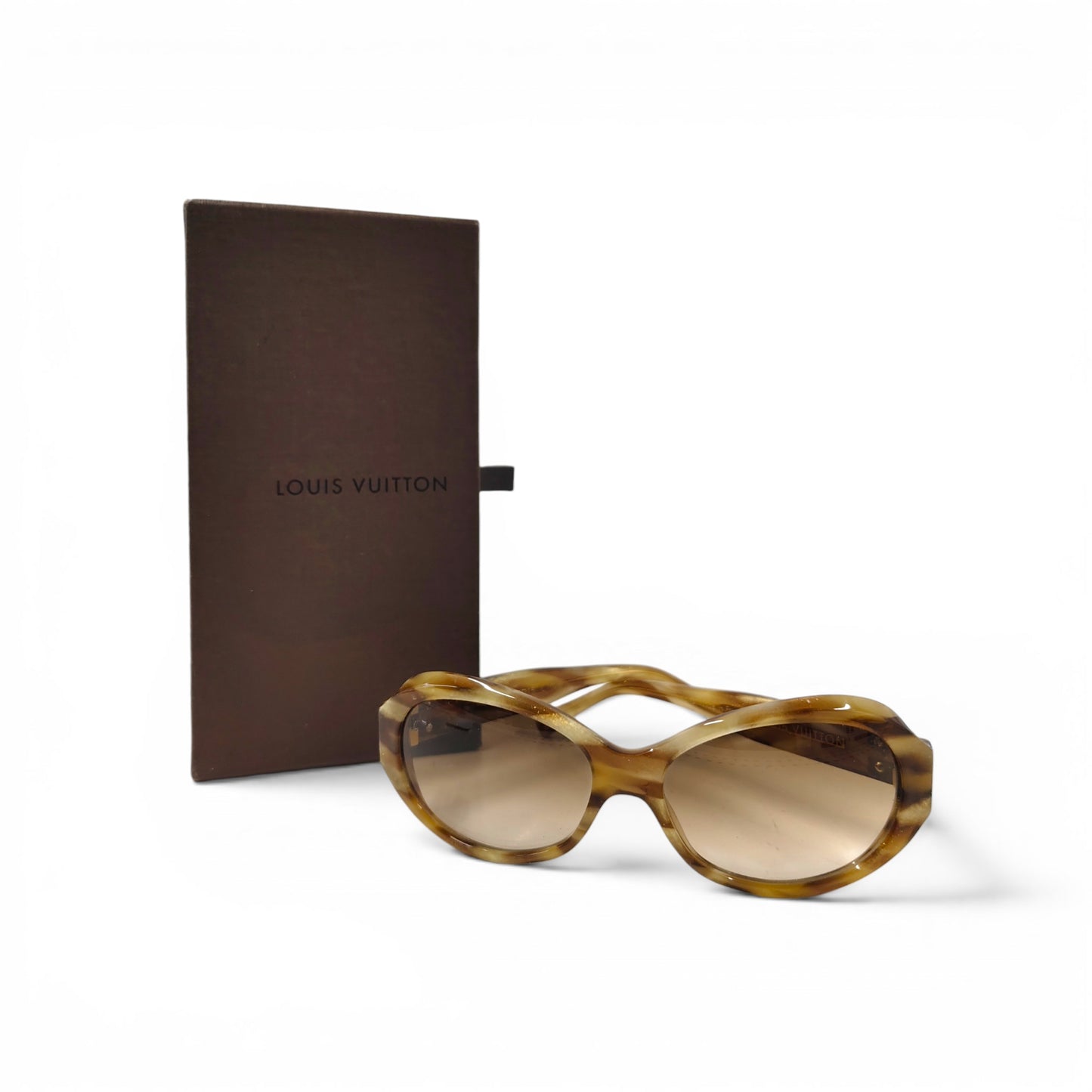 LOUIS VUITTON Sunglasses Z0148W Brown Rank B