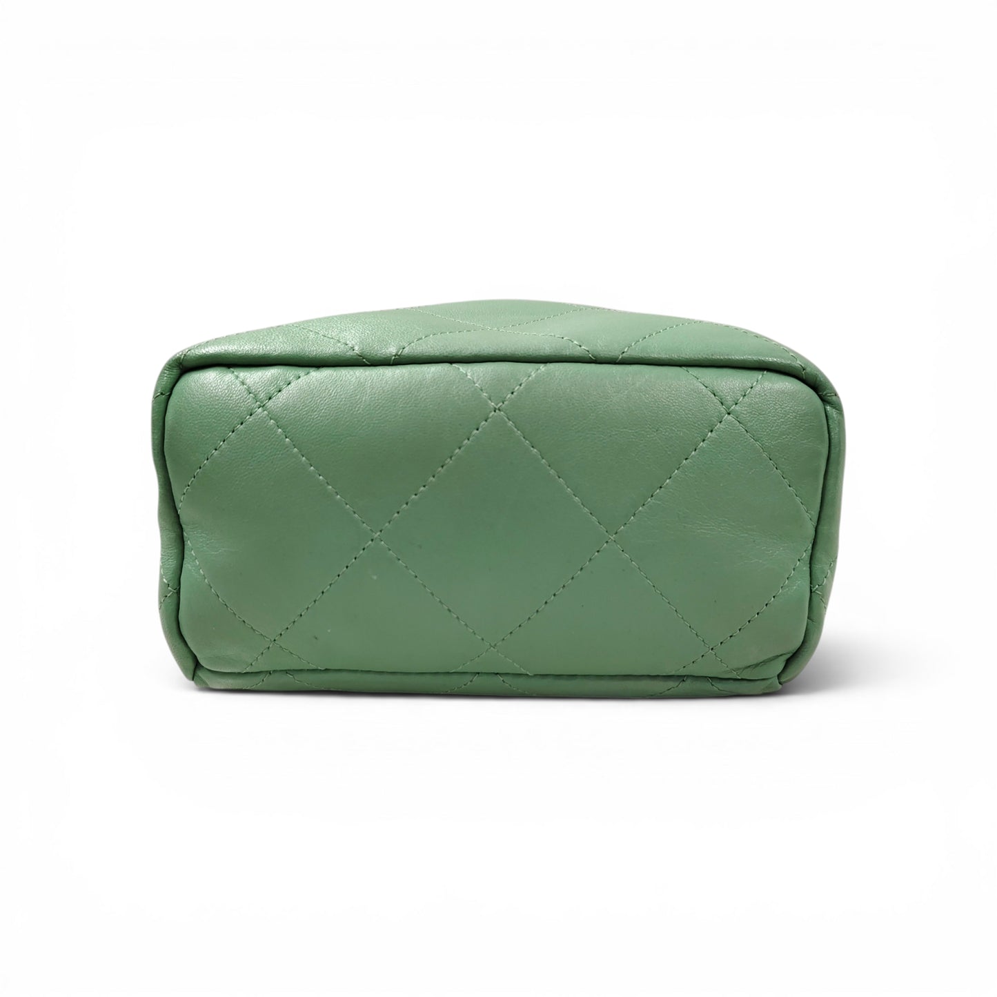 CHANEL Shoulder Bag Lambskin Bucket Green X3TJT9JC Rank B