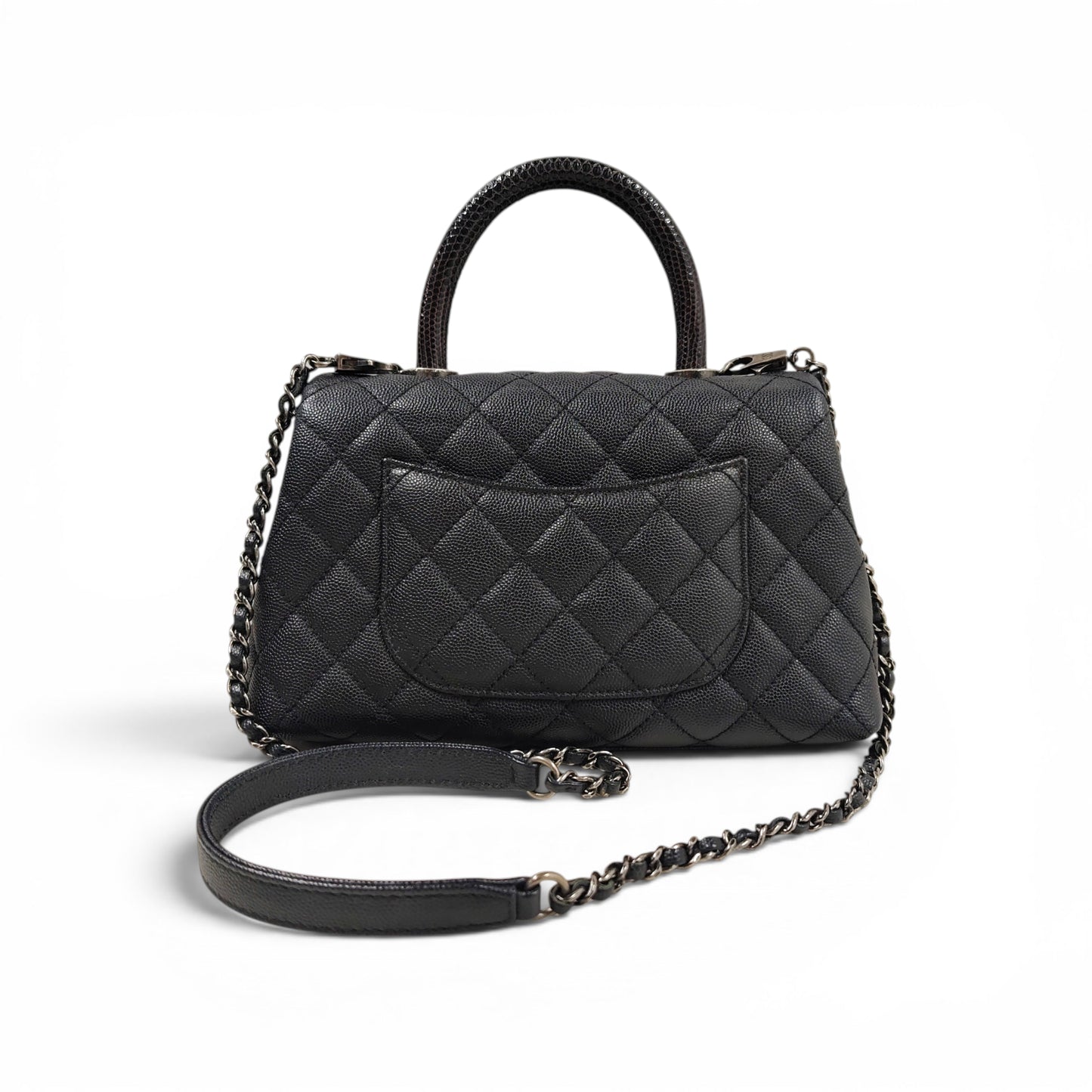 CHANEL 2WAY Bag 23590497 Black *Guaranteed Card* Rank B