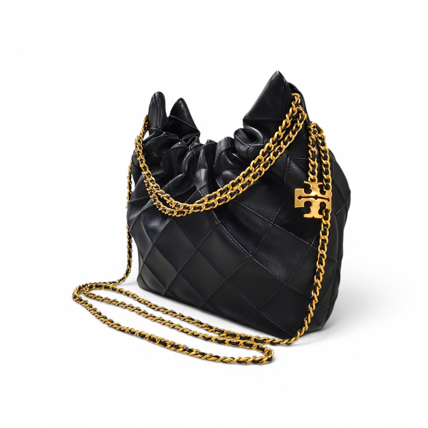 TORY BURCH Chain Shoulder Bag FLEMING MINI 162451 Black/Gold Rank A