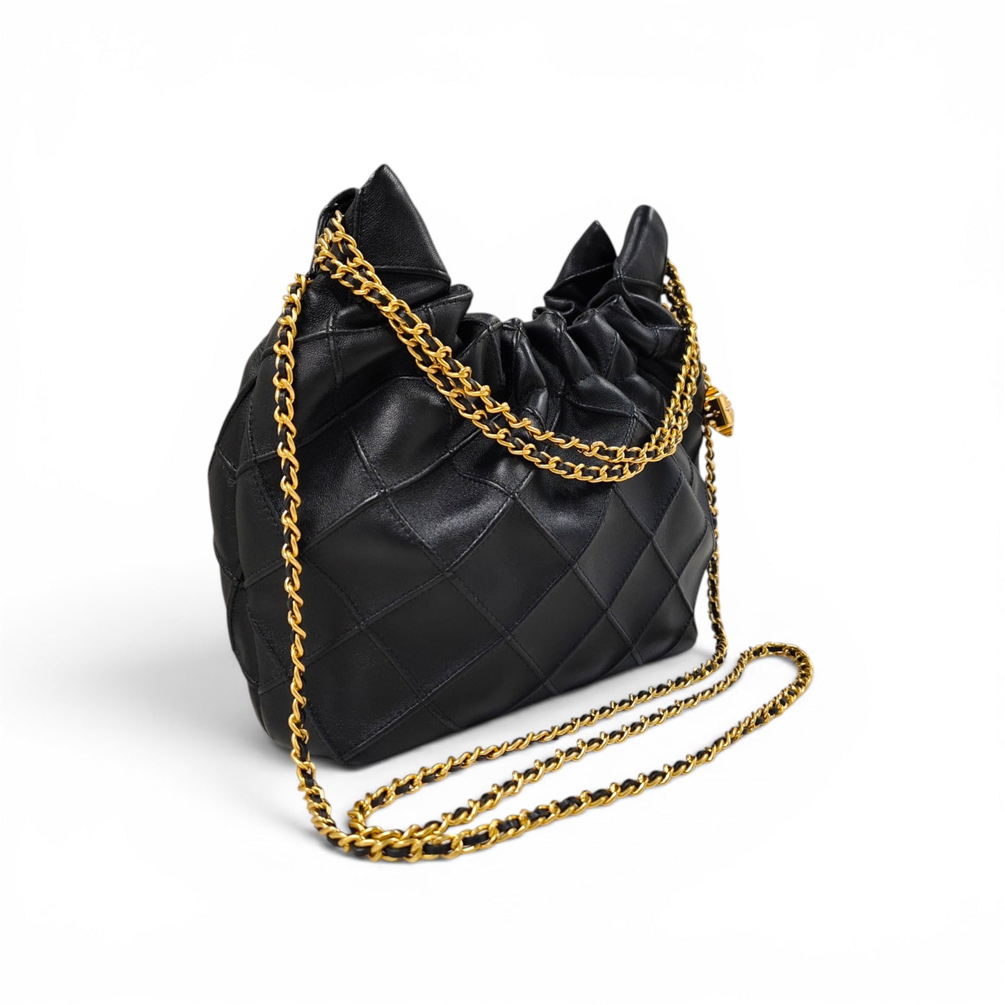 TORY BURCH Chain Shoulder Bag FLEMING MINI 162451 Black/Gold Rank A