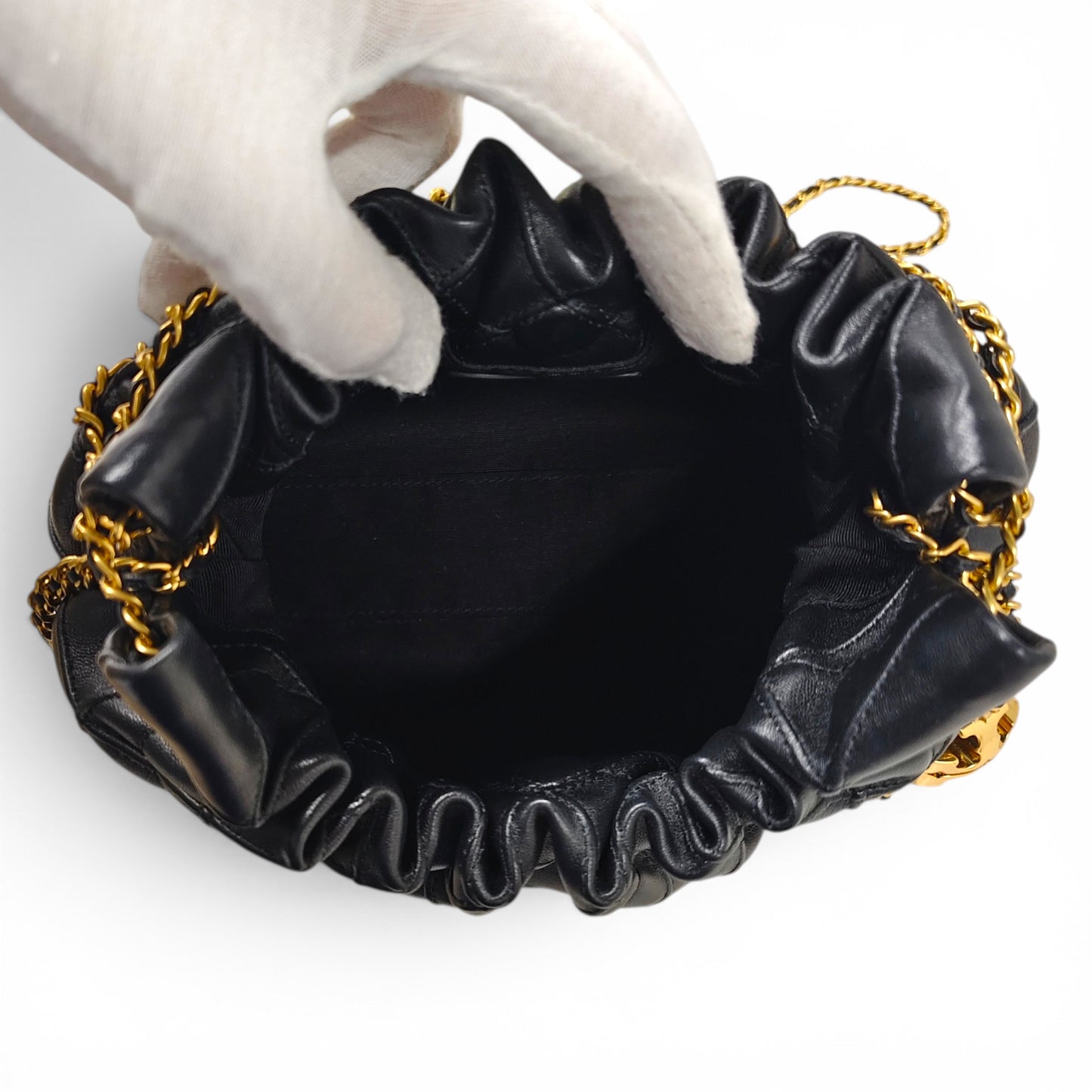 TORY BURCH Chain Shoulder Bag FLEMING MINI 162451 Black/Gold Rank A