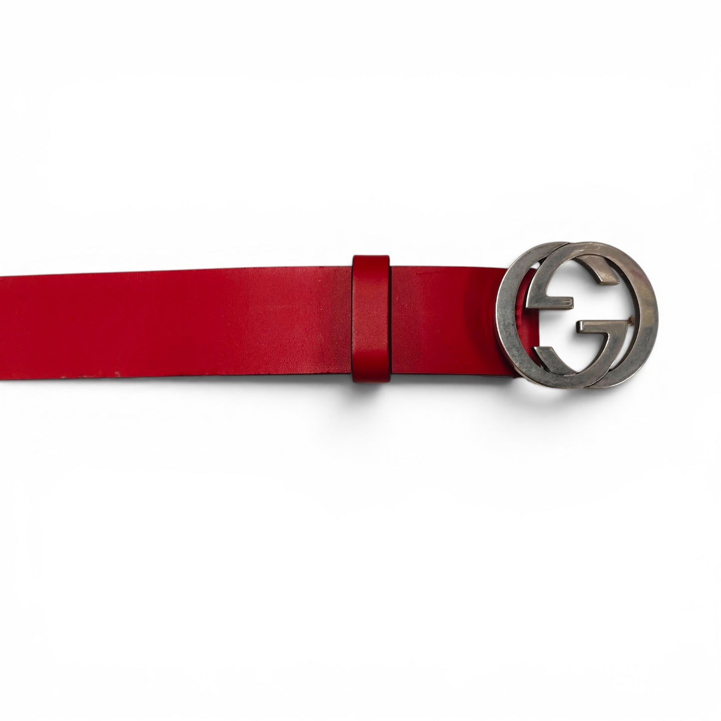 GUCCI Belt Red 546389 Rank B