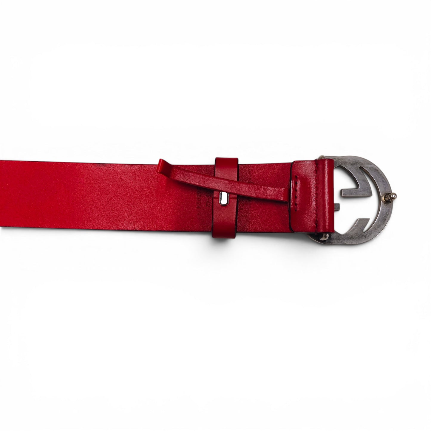 GUCCI Belt Red 546389 Rank B