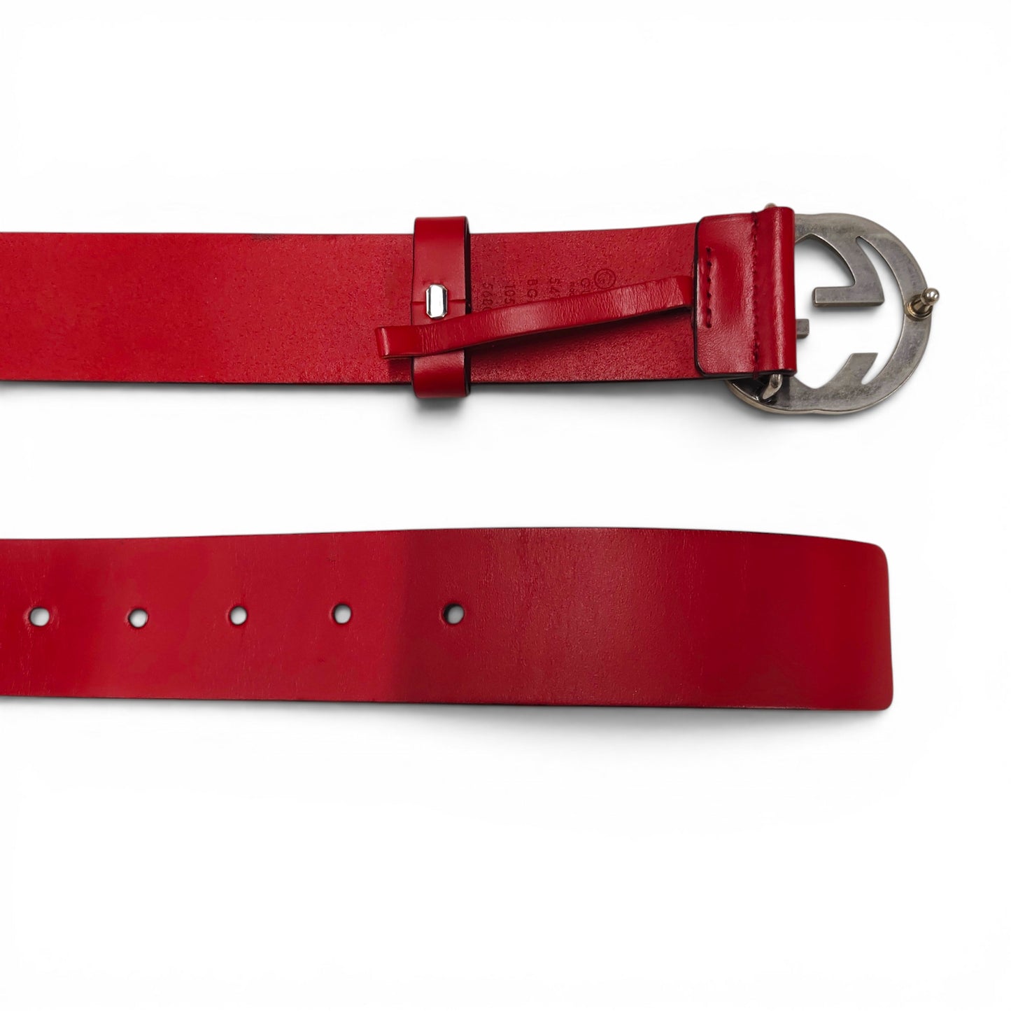 GUCCI Belt Red 546389 Rank B