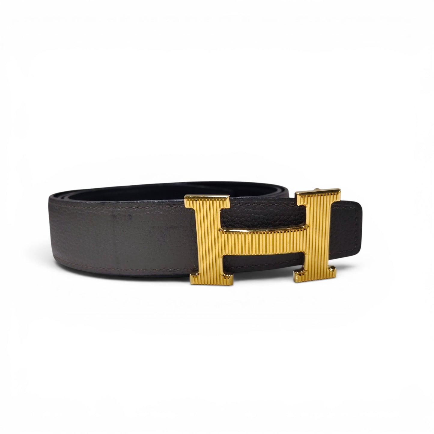 HERMES Belt Gold And Gray 90 A FM 170 Rank (A)