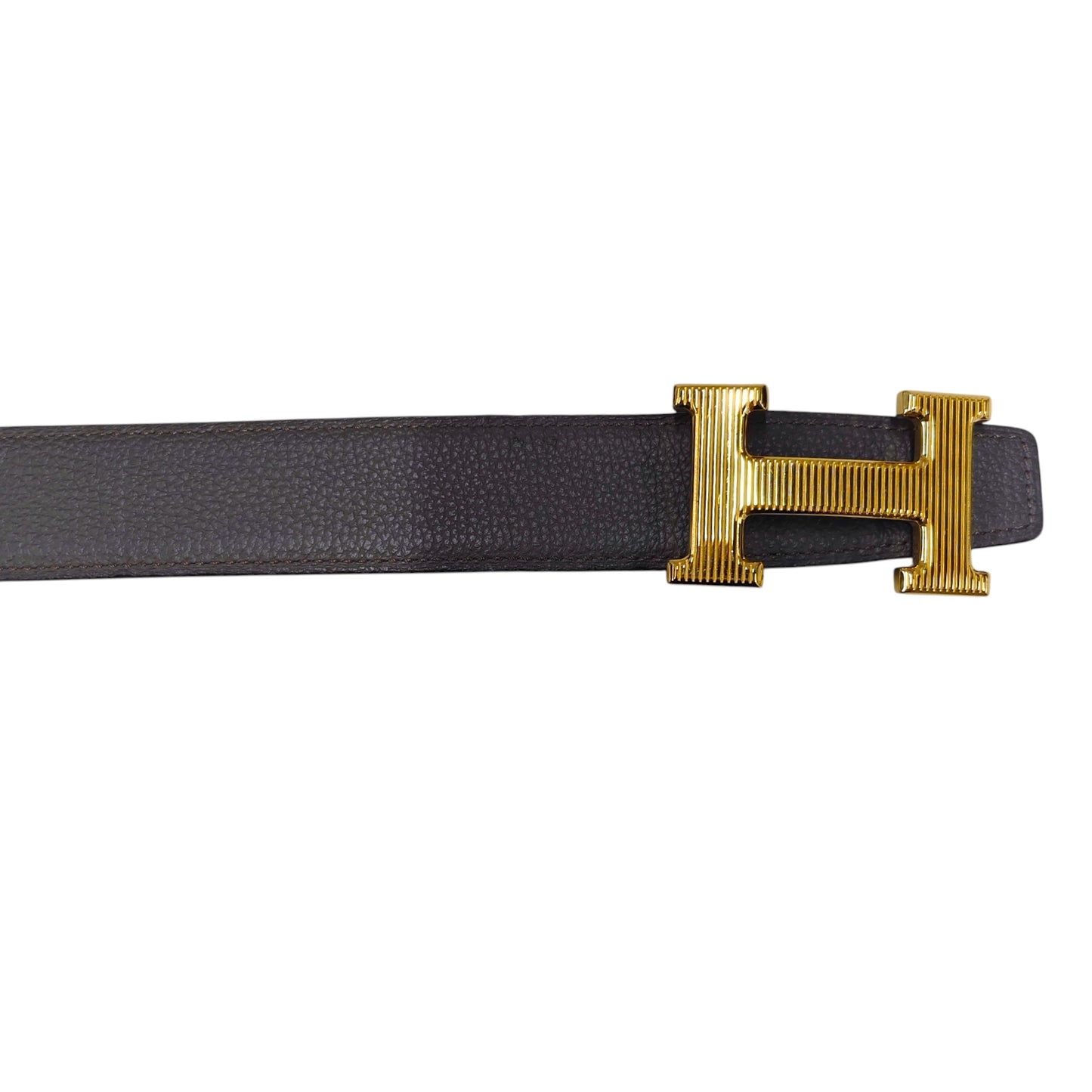 HERMES Belt Gold And Gray 90 A FM 170 Rank (A)