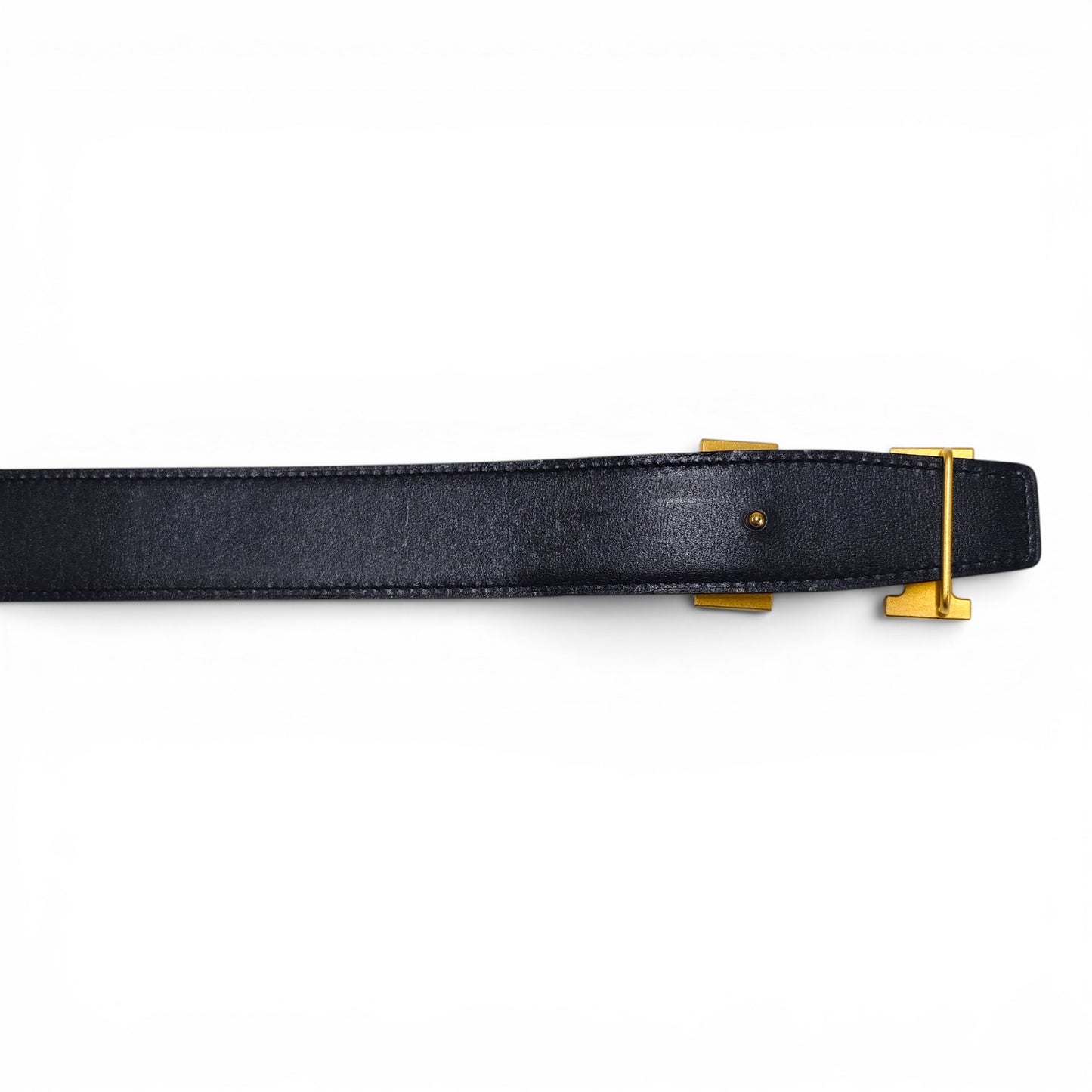 HERMES Belt Gold And Gray 90 A FM 170 Rank (A)