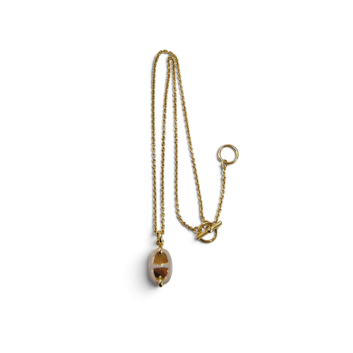 HERMES Necklace Gold Color Mini Maillon PM *GD 02 74 Rank B