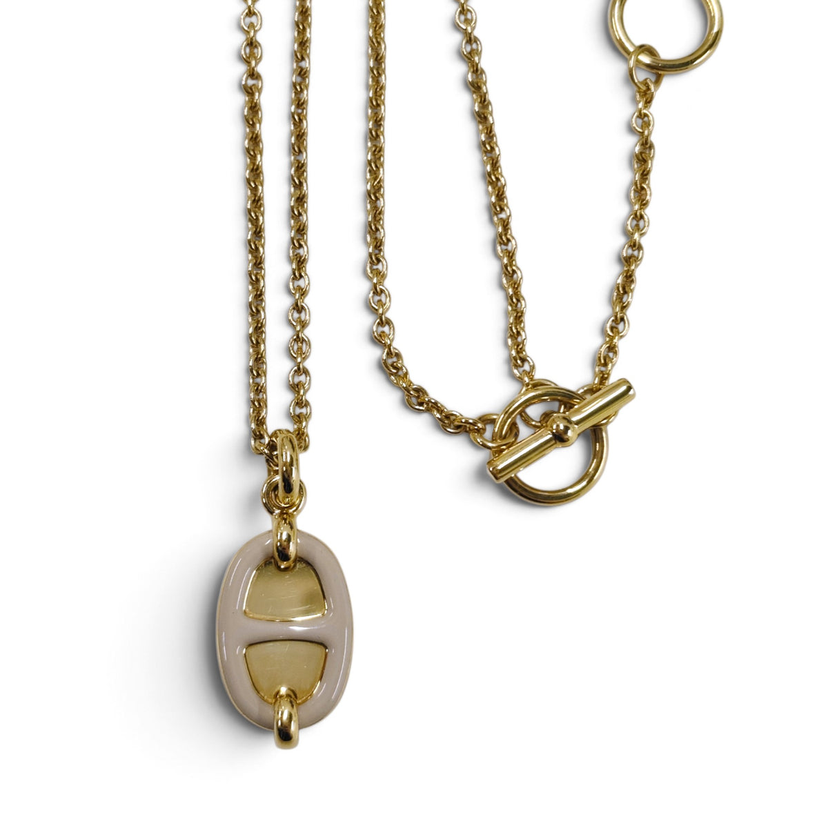 HERMES Necklace Gold Color Mini Maillon PM *GD 02 74 Rank B