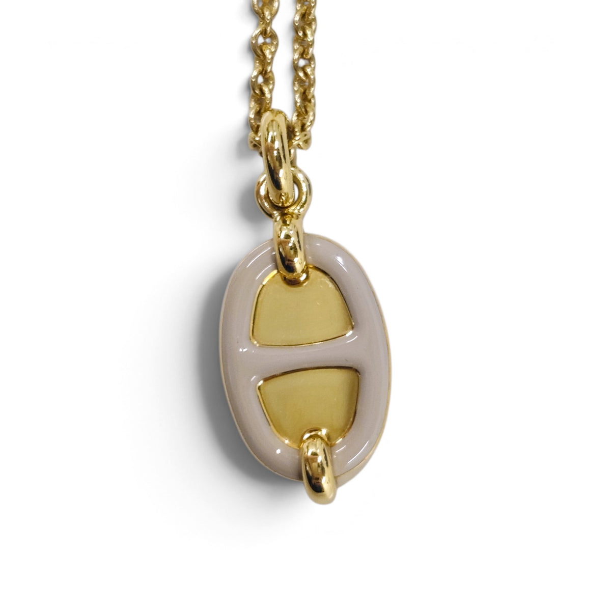 HERMES Necklace Gold Color Mini Maillon PM *GD 02 74 Rank B