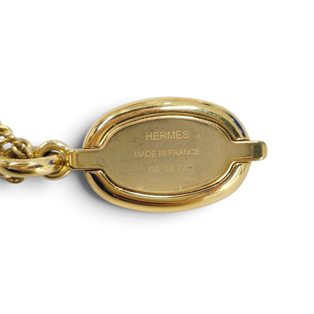 HERMES Necklace Gold Color Mini Maillon PM *GD 02 74 Rank B