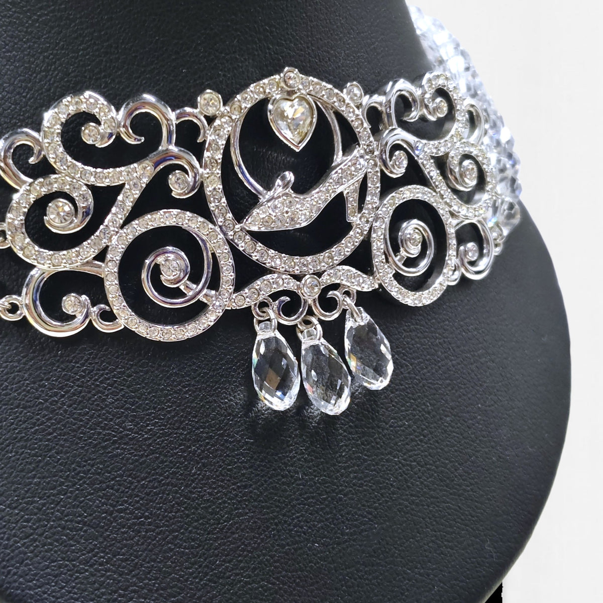 SWAROVSKI CHOKER+EARRING SILVER DISNEY CINDERELLA SET