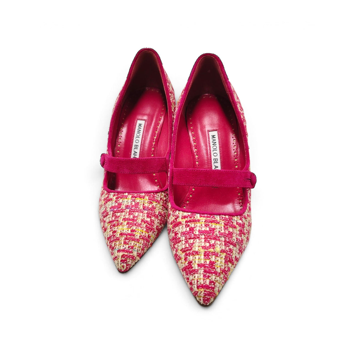 Manolo Blahnik Tweed Pumps Size 36 1/2 Lady's Shocking Punk Rank A