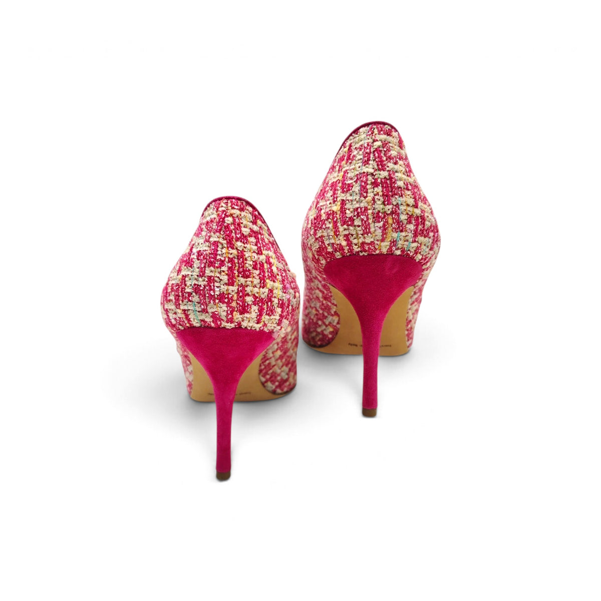 Manolo Blahnik Tweed Pumps Size 36 1/2 Lady's Shocking Punk Rank A