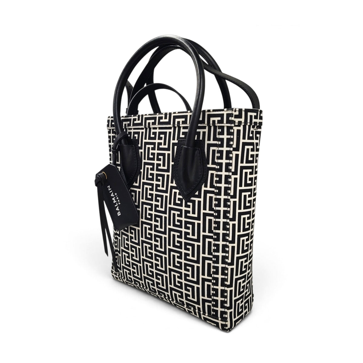 BALMAIN 2WAY BAG YN1FB661 RANK(AB) WHITE/BLACK