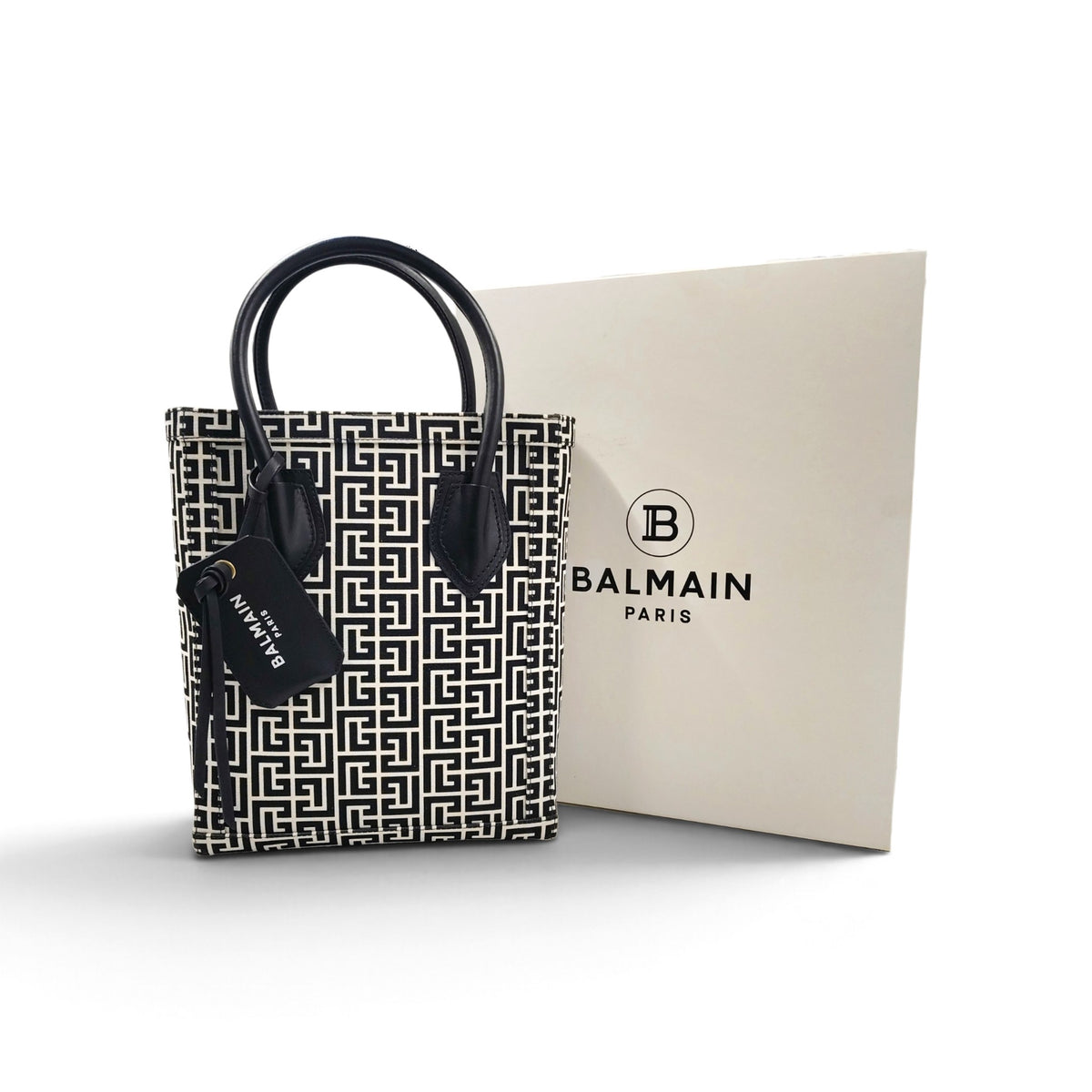 BALMAIN 2WAY BAG YN1FB661 RANK(AB) WHITE/BLACK