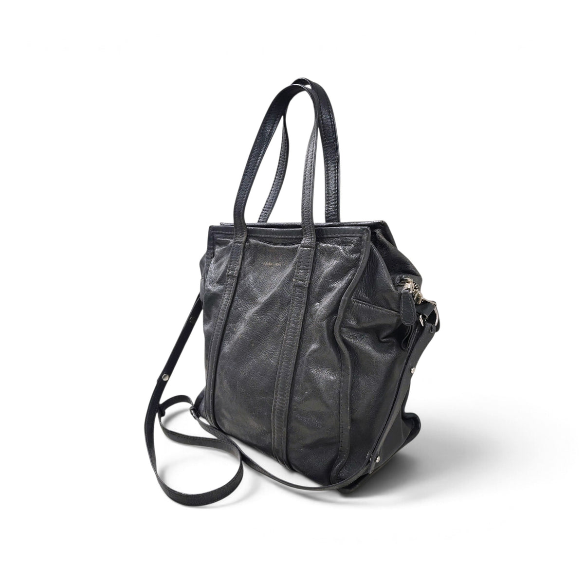 BALENCIAGA 2WAY BAG 443096 RANK(B) DARK GRAY STAIN Z-00213 SCRATCH/DAMAGE