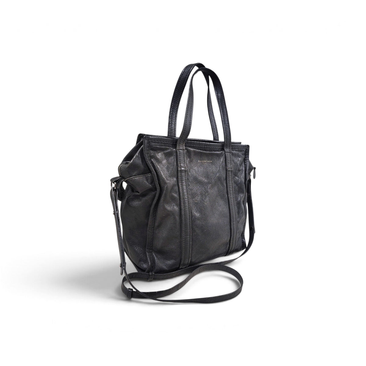 BALENCIAGA 2WAY BAG 443096 RANK(B) DARK GRAY STAIN Z-00213 SCRATCH/DAMAGE