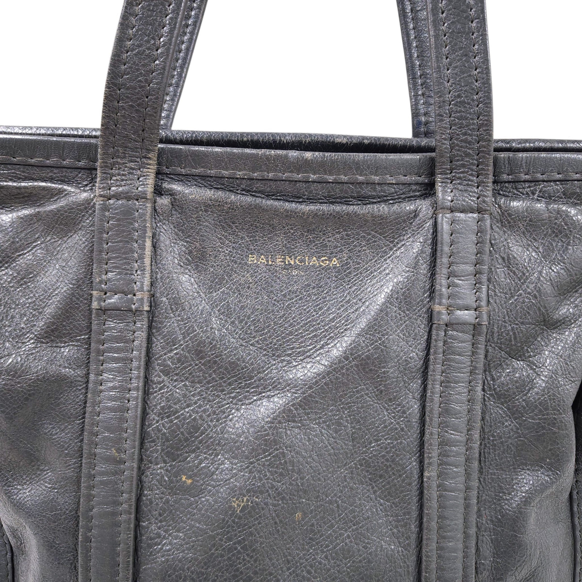 BALENCIAGA 2WAY BAG 443096 RANK(B) DARK GRAY STAIN Z-00213 SCRATCH/DAMAGE