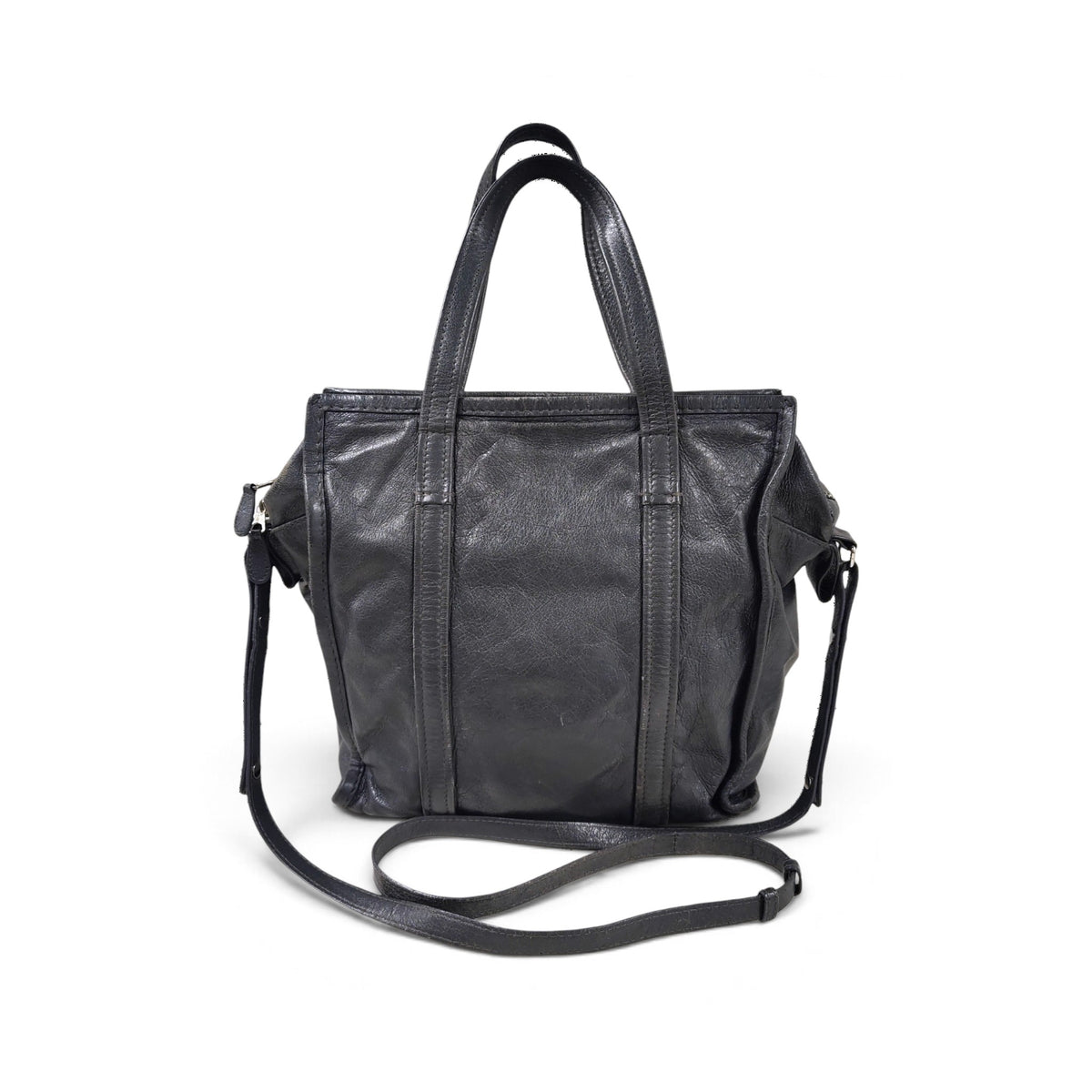 BALENCIAGA 2WAY BAG 443096 RANK(B) DARK GRAY STAIN Z-00213 SCRATCH/DAMAGE