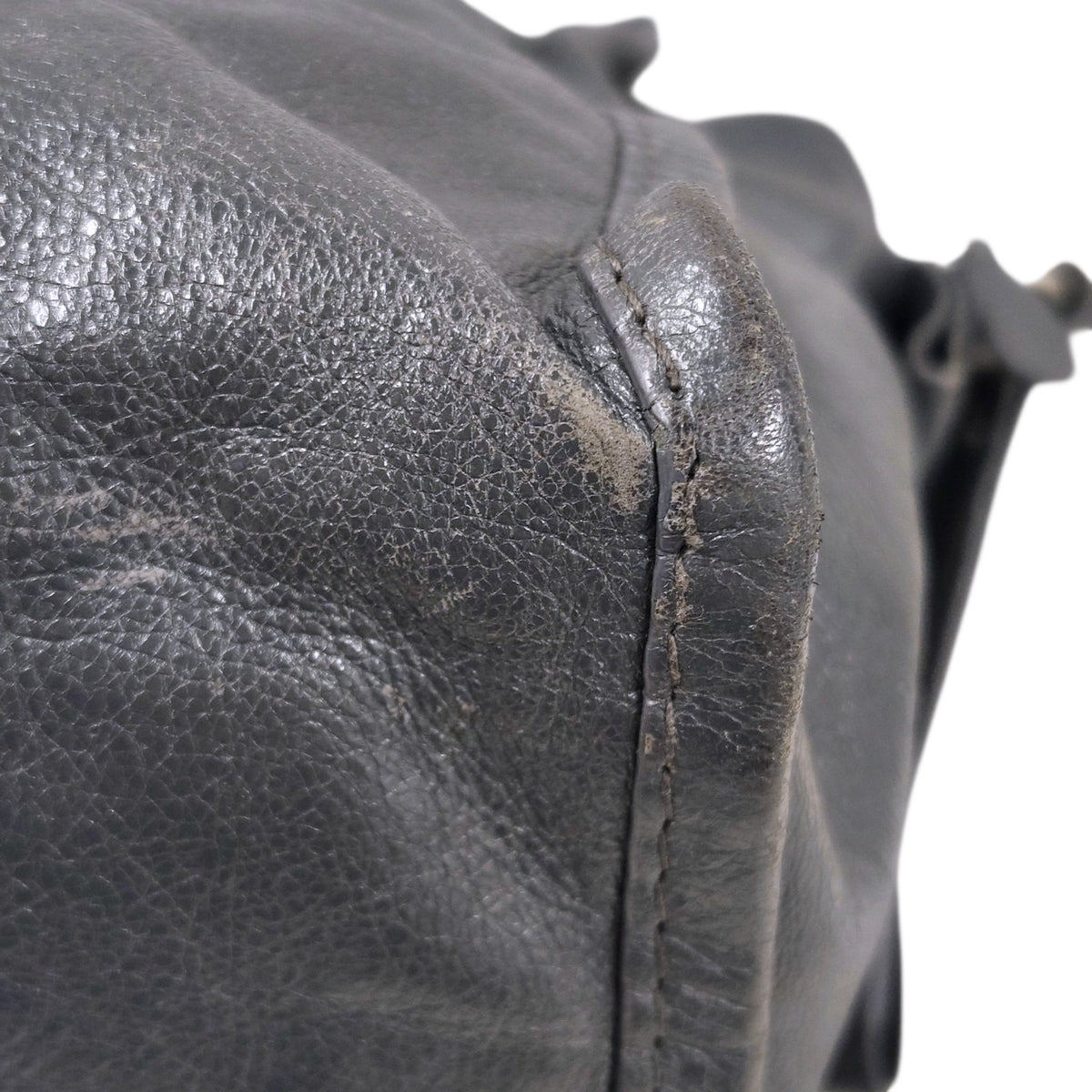 BALENCIAGA 2WAY BAG 443096 RANK(B) DARK GRAY STAIN Z-00213 SCRATCH/DAMAGE