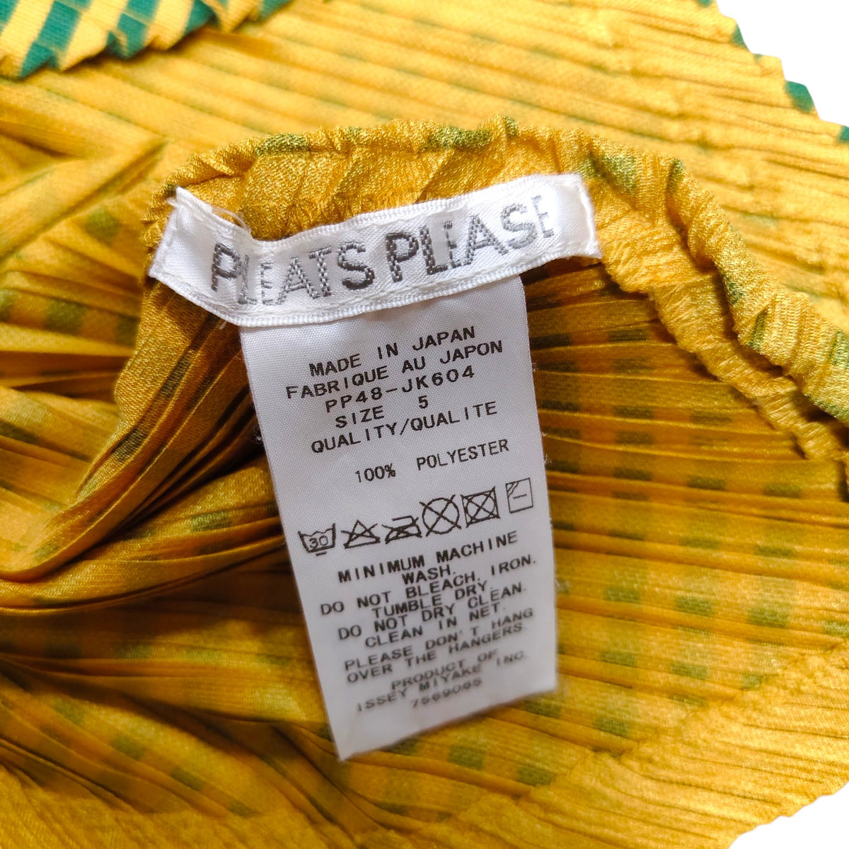 PLEATS PLEASE SHIRT SIZE M LADY'S YELLOW GREEN RANK(B) PP48-JK604 7569065