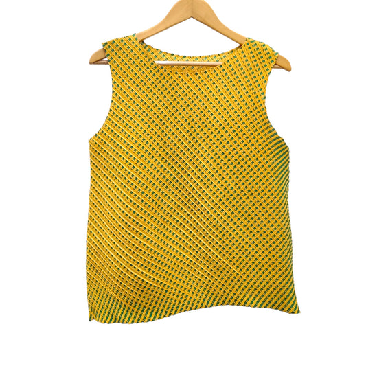 PLEATS PLEASE SHIRT SIZE M LADY'S YELLOW GREEN RANK(B) PP48-JK604 7569065