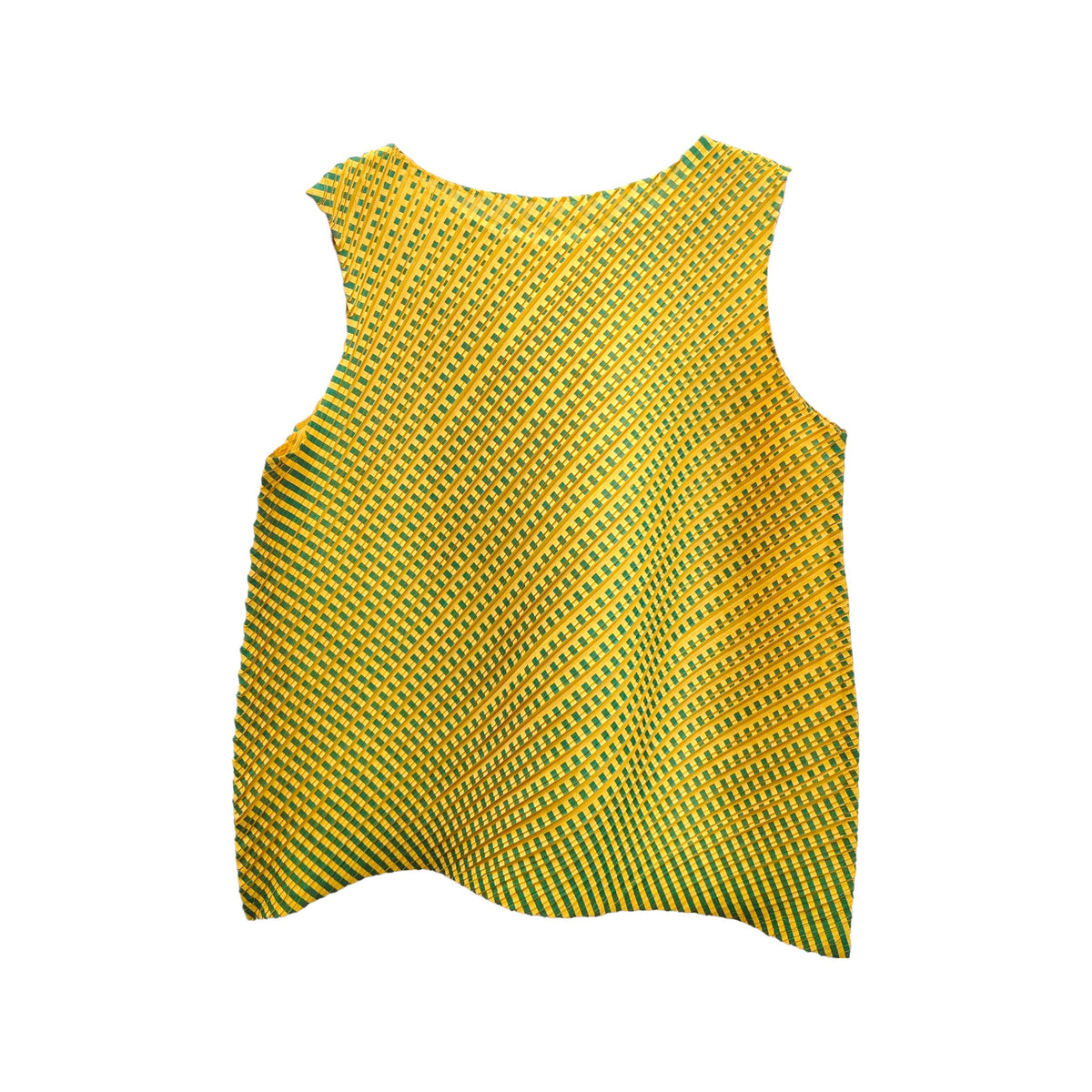 PLEATS PLEASE SHIRT SIZE M LADY'S YELLOW GREEN RANK(B) PP48-JK604 7569065