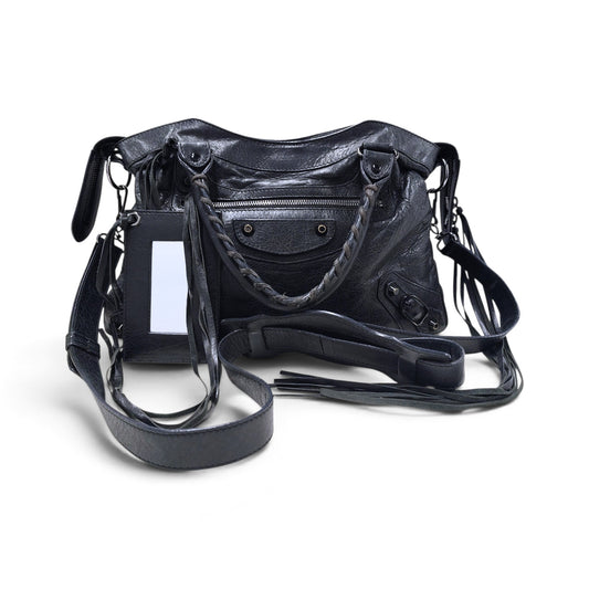 BALENCIAGA HANDBAG RANK(BC) BLACK STAIN/DAMAGE THE TOWN 240579 1000 002123