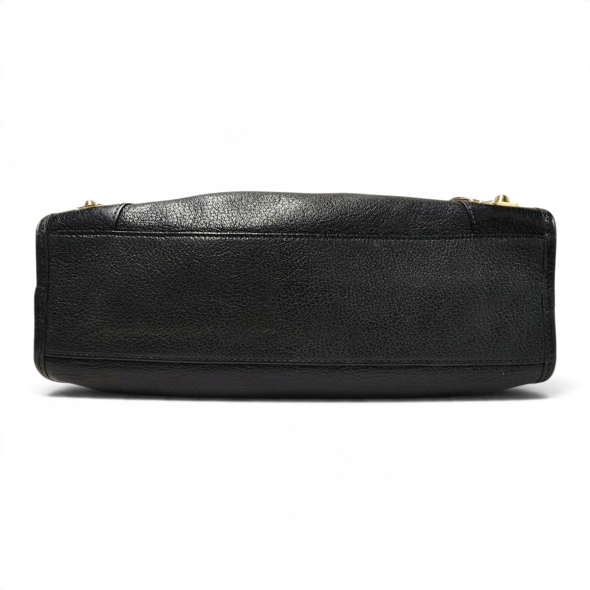 BALENCIAGA 2WAY Bag 432831 1000 A 002123 Rank (B) Black/Gold Without Strap Damage Metallic Edge City Medium