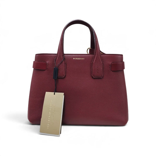 BURBERRY LONDON 2WAY Bag ITCORDI17CAL Rank (B) Red And Beige scratch