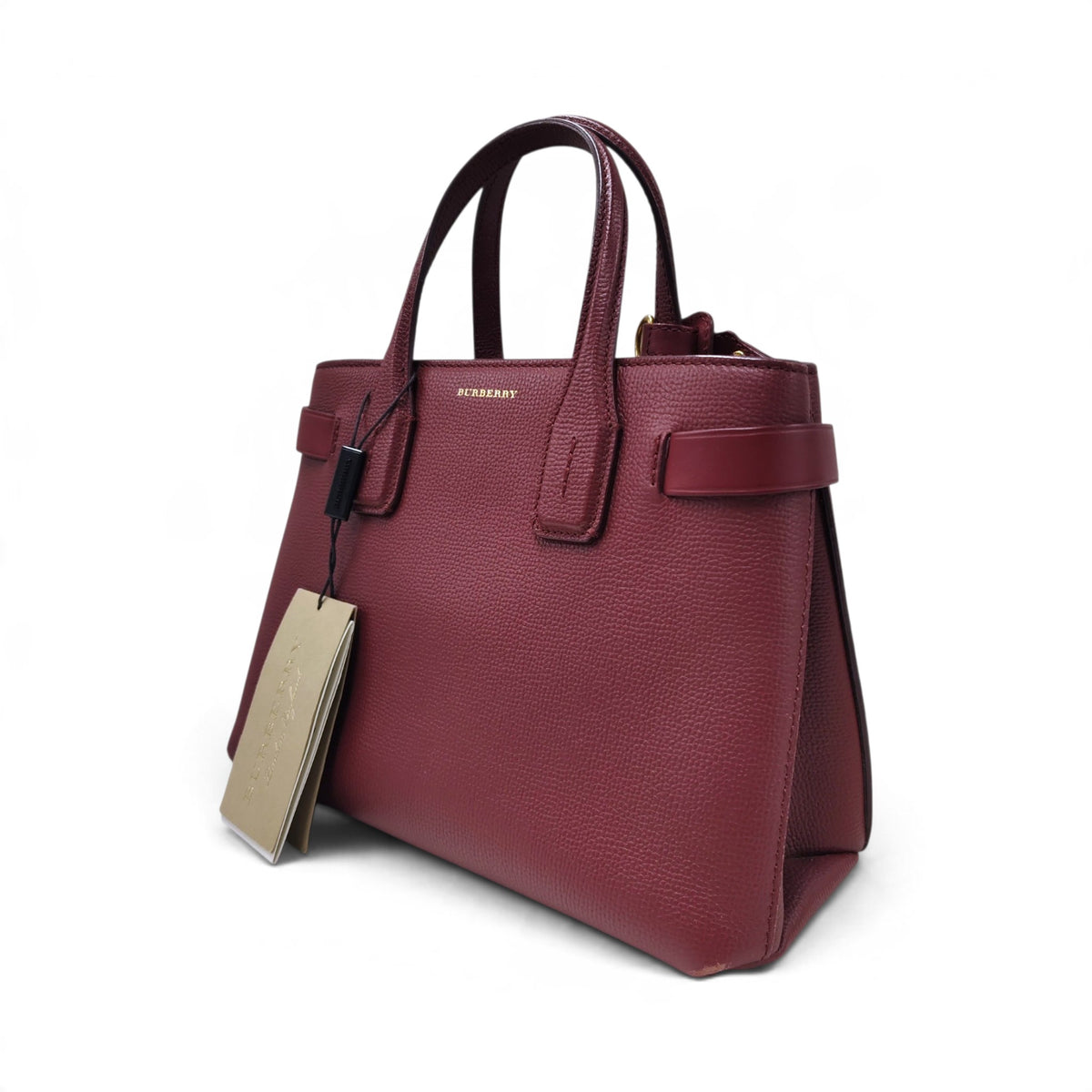 BURBERRY LONDON 2WAY Bag ITCORDI17CAL Rank (B) Red And Beige scratch