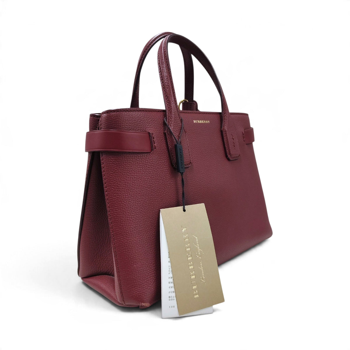 BURBERRY LONDON 2WAY Bag ITCORDI17CAL Rank (B) Red And Beige scratch