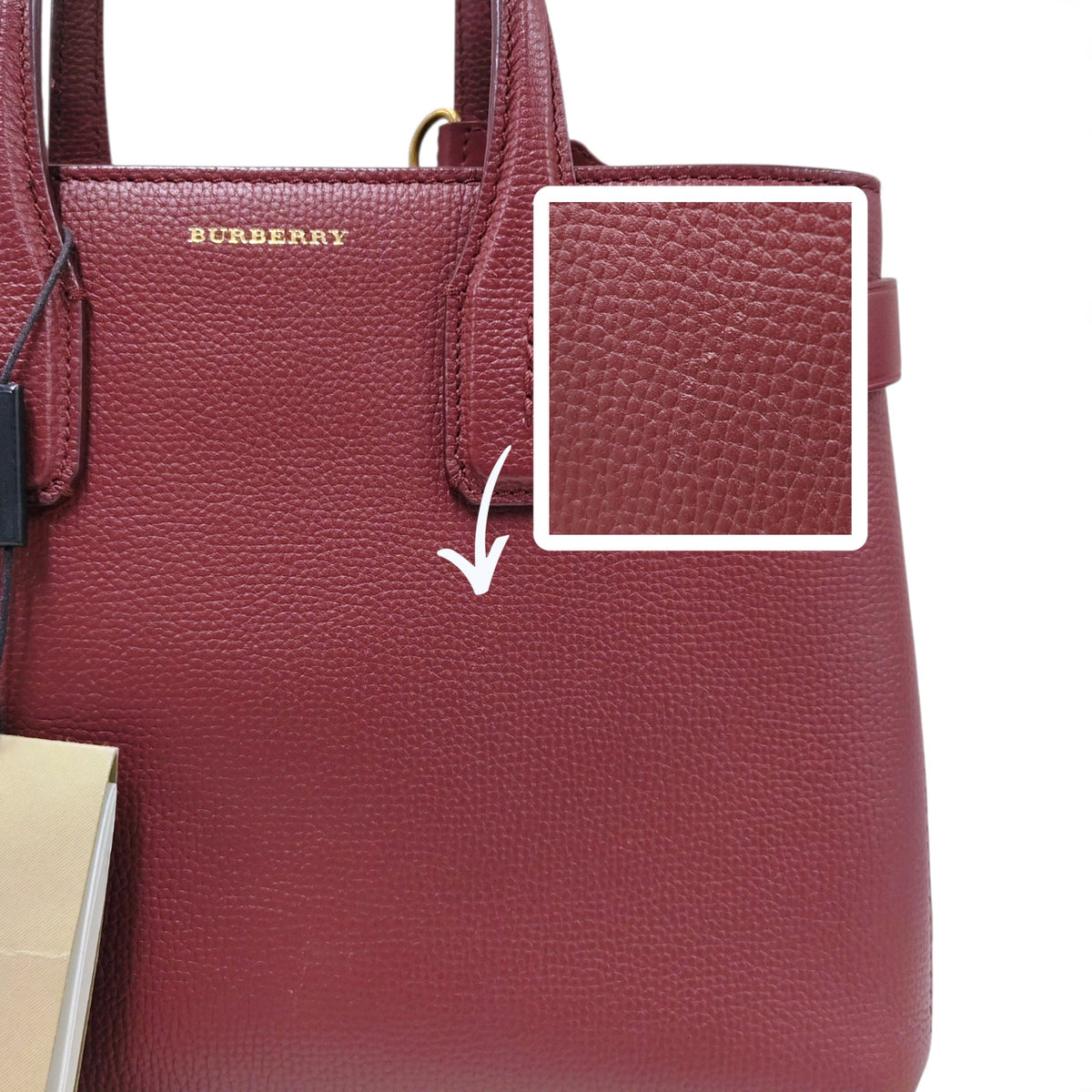 BURBERRY LONDON 2WAY Bag ITCORDI17CAL Rank (B) Red And Beige scratch