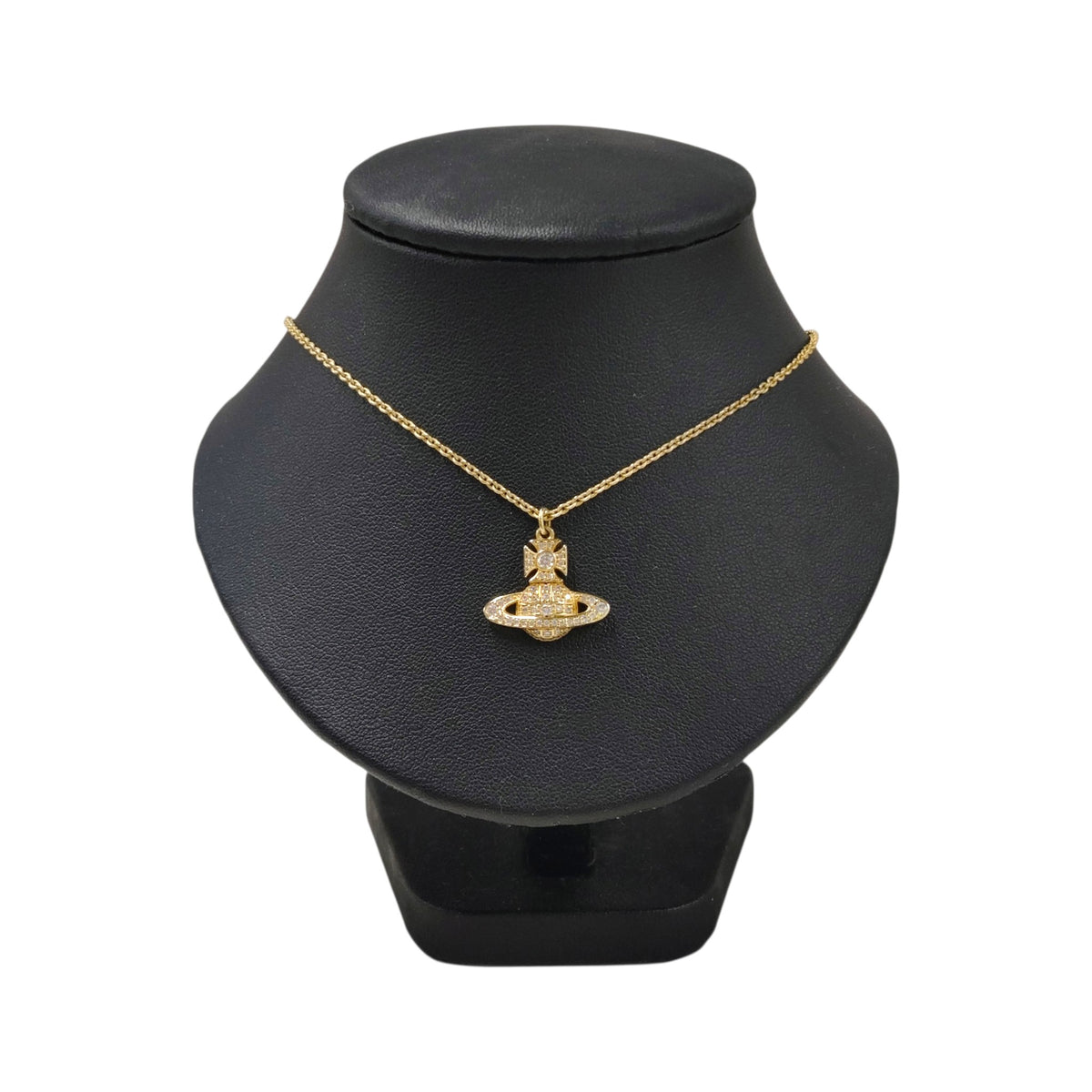 VIVIENNE WESTWOOD NECKLACE RANK(B) GOLD COLOR CARMELA BAS RILIEF PENDANT