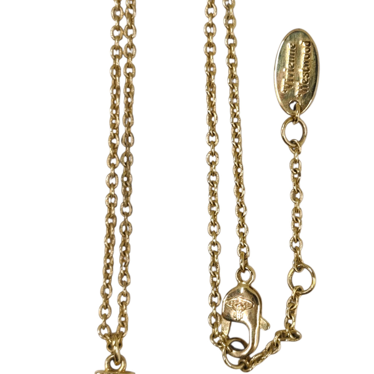 VIVIENNE WESTWOOD NECKLACE RANK(B) GOLD COLOR CARMELA BAS RILIEF PENDANT