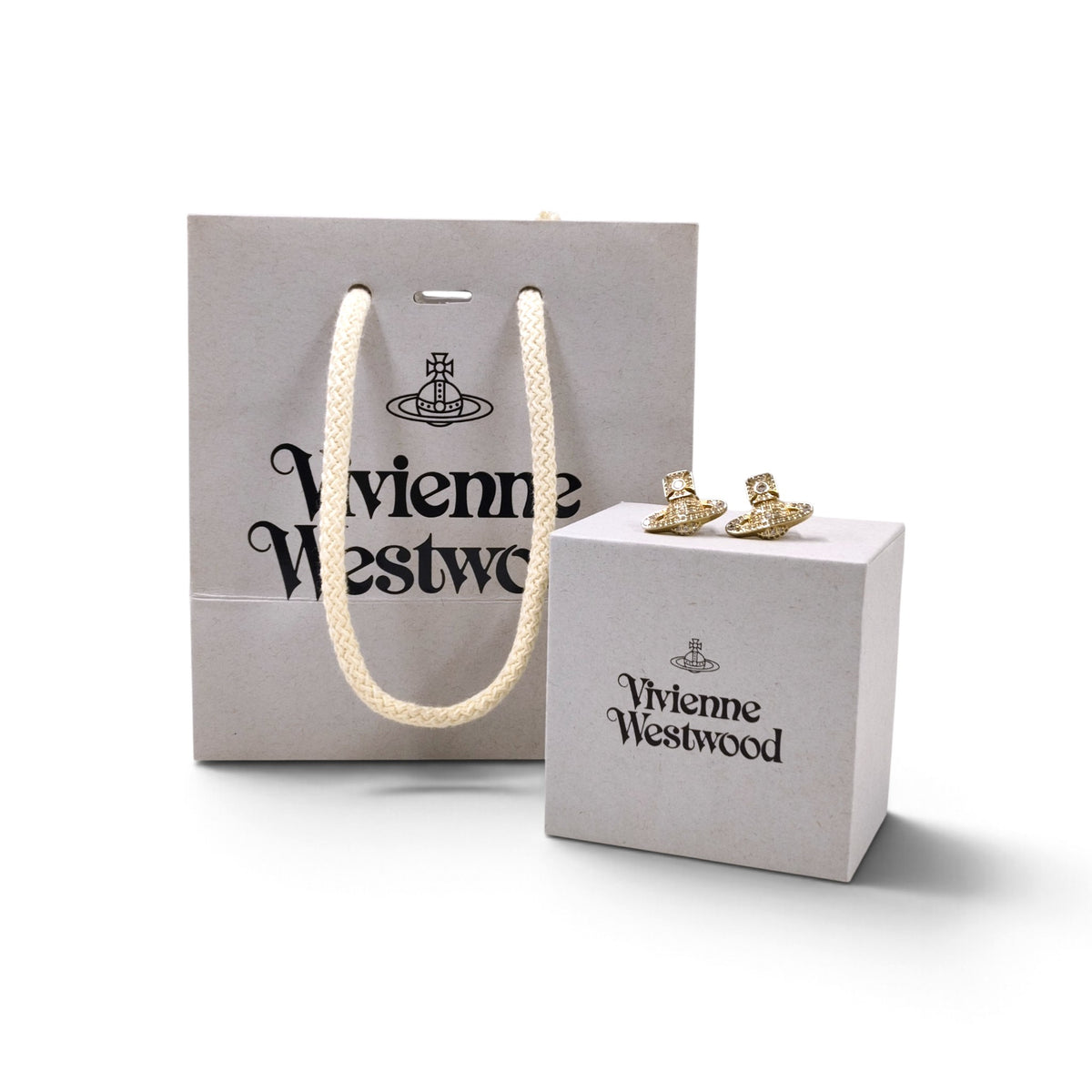 VIVIENNE WESTWOOD EARRING RANK(B) GOLD COLOR CARMELA BAS RELIEF
