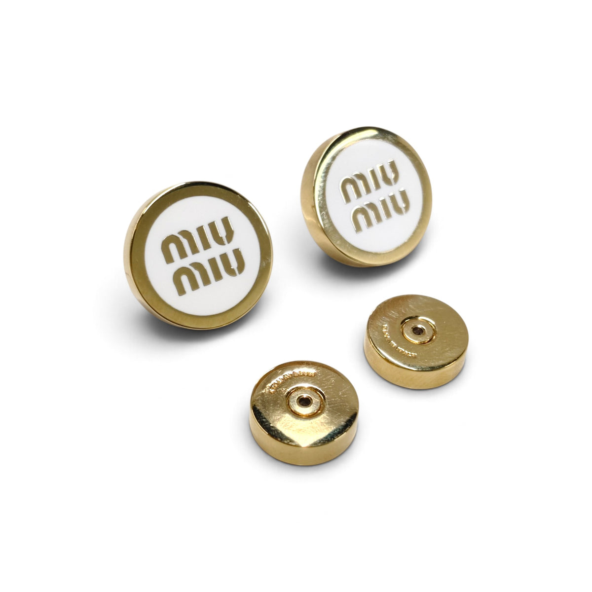 MIU MIU Earring Rank(AB) Gold/White Enameled Metal