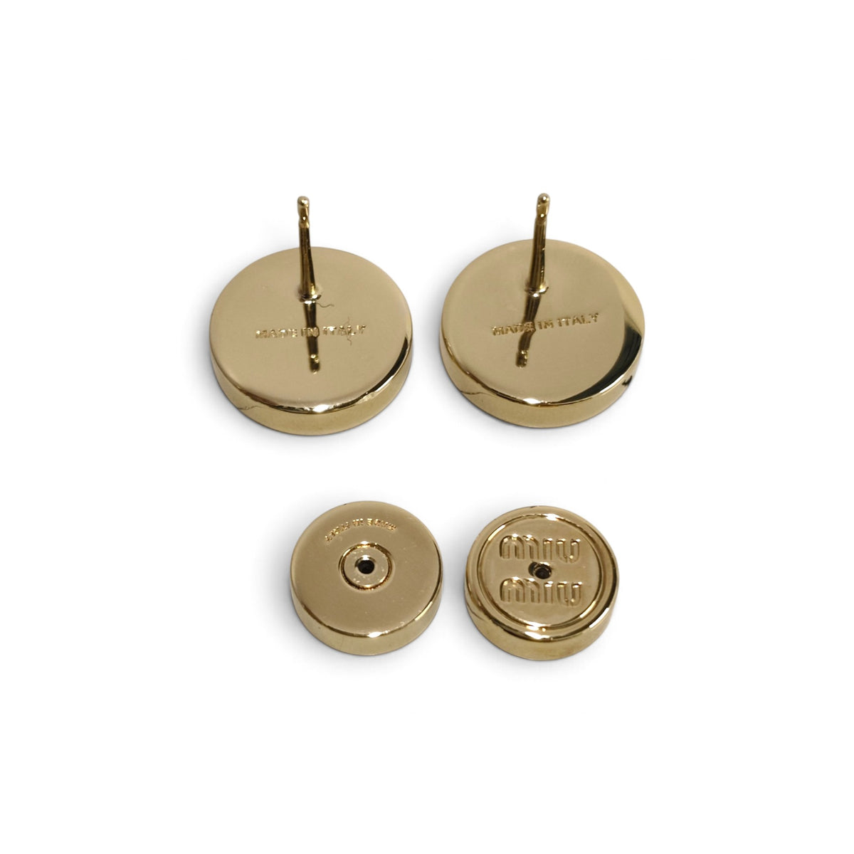 MIU MIU Earring Rank(AB) Gold/White Enameled Metal